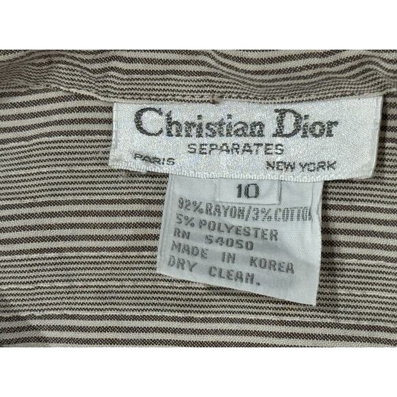 VTG Christian Dior Separates "Top Button" Down Rayon Shirt - Korea - Size 10 - Picture 5 of 6